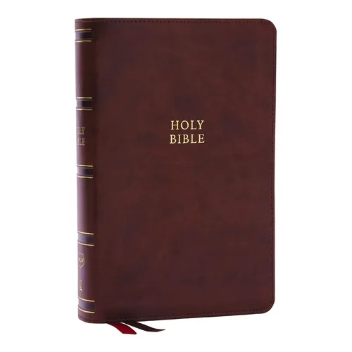 Nkjv, Single-Column Reference Bible, Verse-By-Verse, Brown Leathersoft, Red Letter, Comfort Print