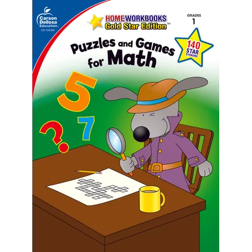 Puzzles and Games for Math, Grade 1: Gold Star Edition Volume 14