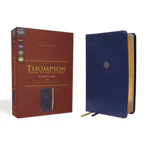 Nkjv, Thompson Chain-Reference Bible, Handy Size, Leathersoft, Navy, Red Letter, Comfort Print