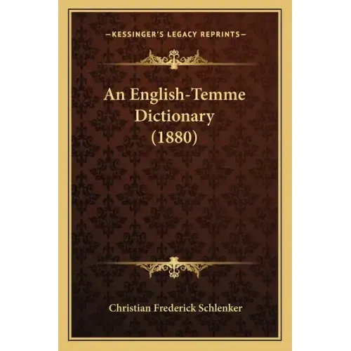 An English-Temme Dictionary (1880)