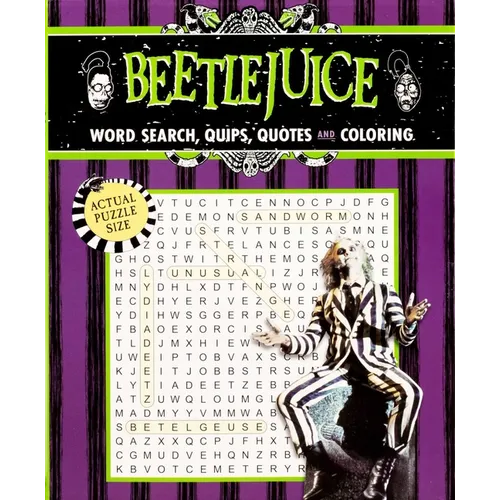 Beetlejuice Word Search, Quips, Quotes, and Coloring