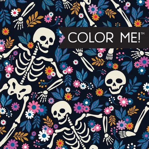 Color Me! Halloween - Keepsake Coloring Books Compact Edition with Quotes Cute & Creepy Designs 7x7 Inches Boo Basket Stuffer, Portable Coloring Book