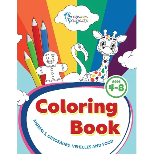 Coloring Book: Fun Travel Games for Kids Ages 4-8 - Engaging Activities for Road Trips, Air Travel for kids and boys. Animals, dinosa