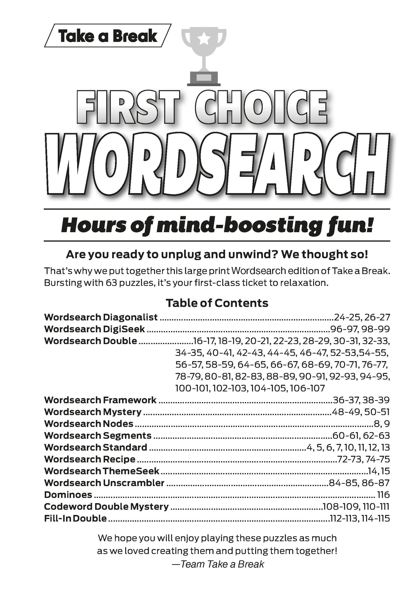 Take a Break - First Choice Word Search 25.02.07: Large Print, Over 100 Puzzles, Word Game Fun For Everyone
