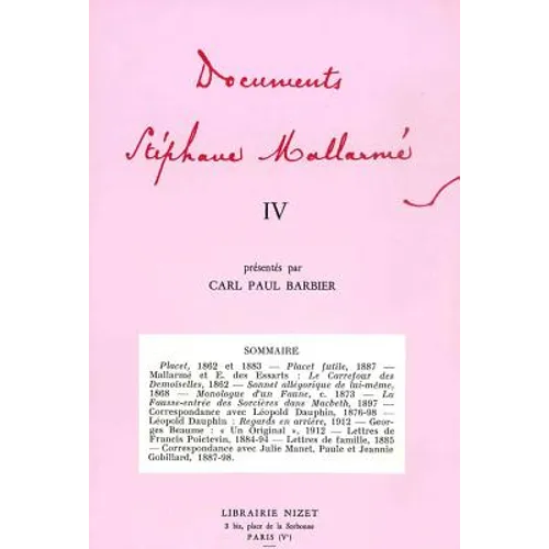 Documents Stephane Mallarme IV