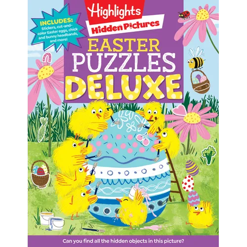Easter Puzzles Deluxe: Eggs-Tra Special Easter Hidden Pictures Puzzles, Puzzle Book and Easter Basket Stuffer for Kids 4-8 Featuring Easter Stickers,