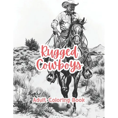 Rugged Cowboys Adult Coloring Book Grayscale Images By TaylorStonelyArt: Volume I