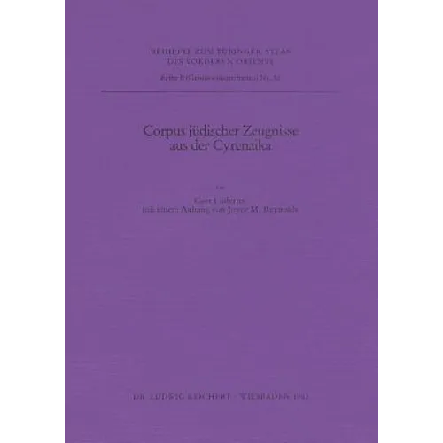 Corpus Judischer Zeugnisse Aus Der Cyrenika
