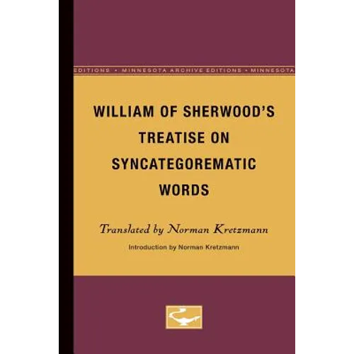 William of Sherwood's Treatise on Syncategorematic Words