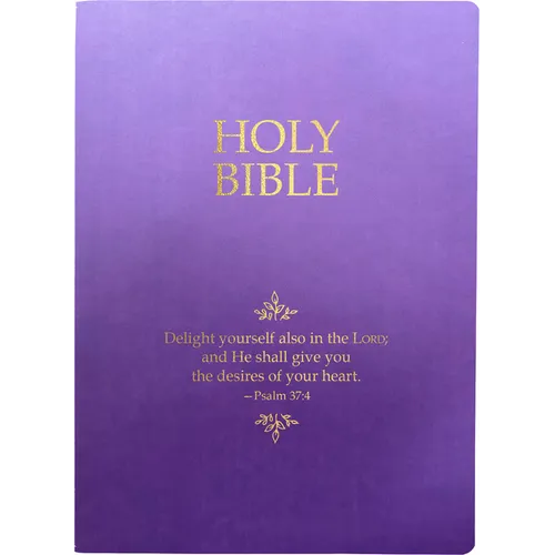 Kjver Holy Bible, Delight Yourself in the Lord Life Verse Edition, Large Print, Royal Purple Ultrasoft: (King James Version Easy Read, Red Letter, Psa