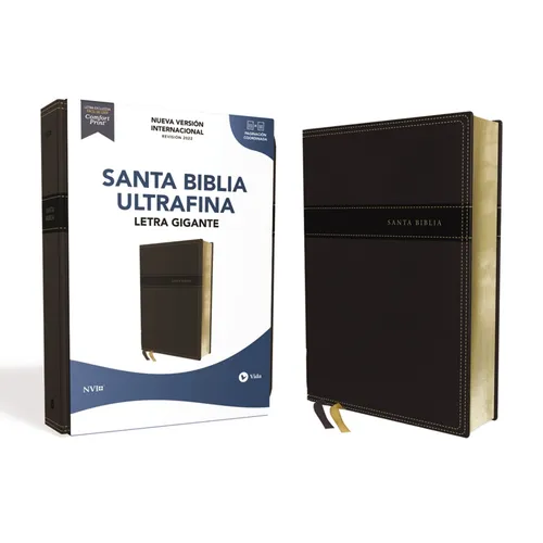 Nvi, Santa Biblia, Revisión 2022, Ultrafina, Letra Gigante, Leathersoft, Negro, Palabras de Jesús En Rojo, Comfort Print