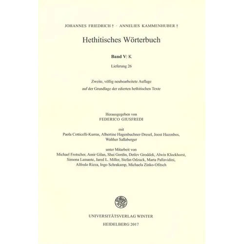 Hethitisches Worterbuch Band V: K (Lieferung 26)