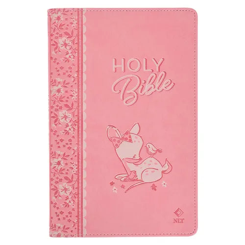 NLT Keepsake Holy Bible for Baby Girls Baptism Easter, New Living Translation, Pink