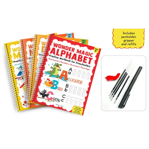 Wonder Magic Pack of 4 Books (Maths, Drawing, Numbers & Alphabet)