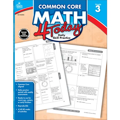 Common Core Math 4 Today, Grade 3: Daily Skill Practice Volume 6