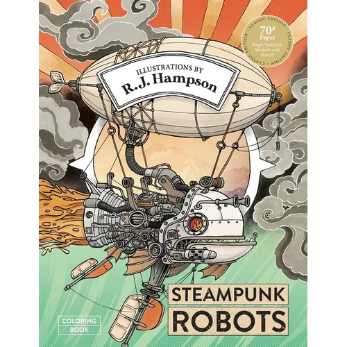 Steampunk Robots Coloring Book