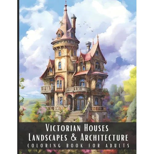 Victorian Houses Landscapes & Architecture Coloring Book for Adults: Beautiful Nature Landscapes Sceneries and Foreign Buildings Coloring Book for Adu