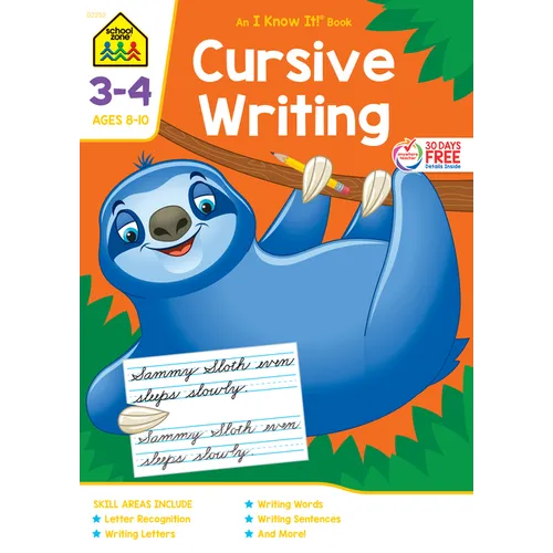 School Zone Cursive Writing Grades 3-4 Workbook