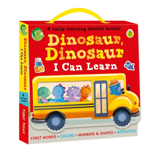 Dinosaur, Dinosaur I Can Learn 4-Book Boxed Set with Stickers: First Words, Colors, Numbers and Shapes, Opposites
