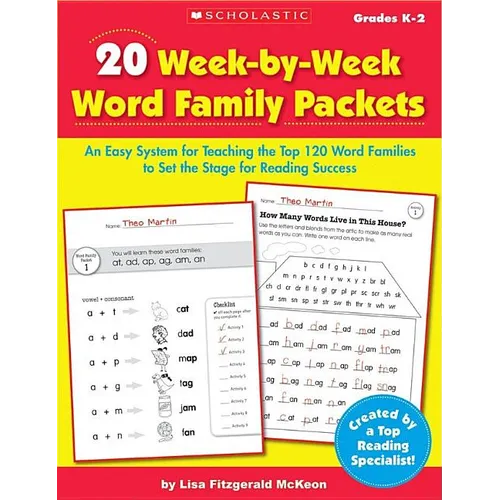 20 Week by Week Word Family Packets