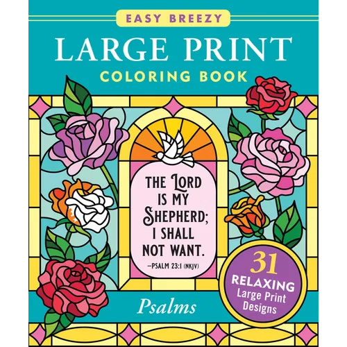 Psalms Large Print Coloring Book - Big and Simple Designs for All Ages