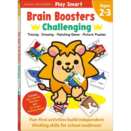 Play Smart Brain Boosters: Challenging - Age 2-3: Pre-K Activity Workbook: Boost Independent Thinking Skills: Tracing, Coloring, Shapes, Cutting, Draw