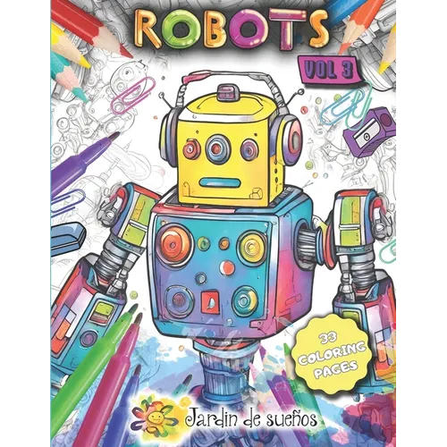 Robots (vol 3): Coloring book for kids