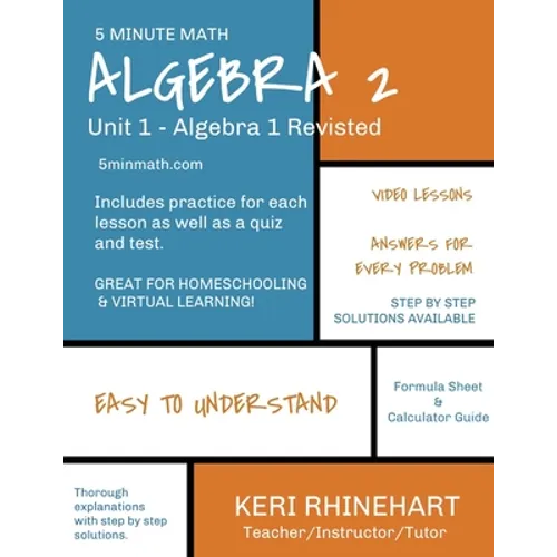 Algebra 2: Unit 1 - Algebra 1 Revisited: 5 Minute Math
