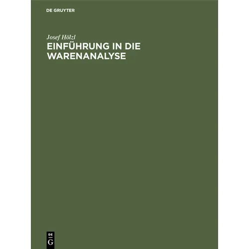 Einführung in Die Warenanalyse