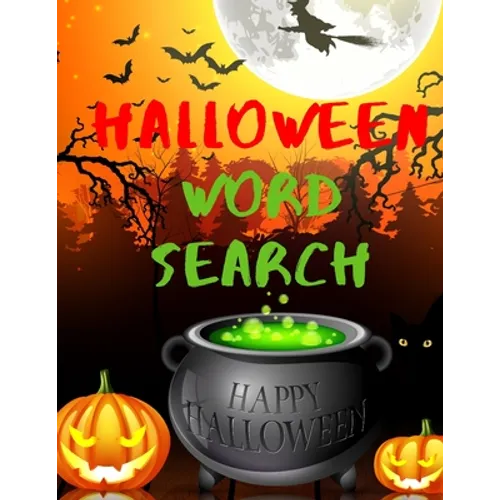 Halloween Word Search: Activity Book for Kids or Adults with Solutions