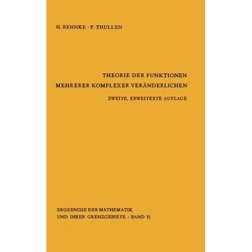 Theorie Der Funktionen Mehrerer Komplexer Veränderlichen