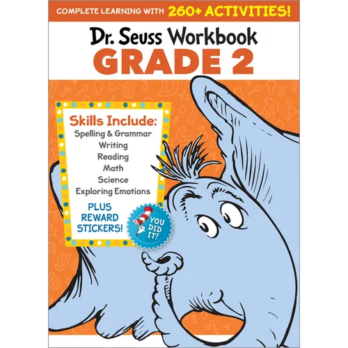 Dr. Seuss Workbook: Grade 2: 260+ Fun Activities with Stickers and More! (Spelling, Phonics, Reading Comprehension, Grammar, Math, Addition & Subtract