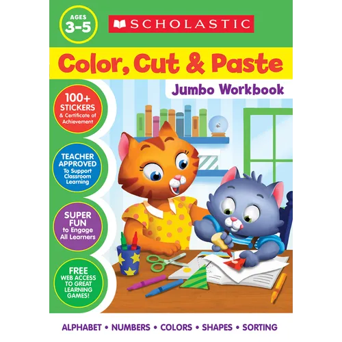 Color, Cut & Paste Jumbo Workbook