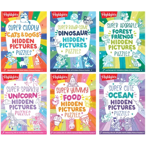 Super Cute Bundle: Puzzle Pack for Kids with Over 380 Pages of Adorable Hidden Object Puzzles, Fun Puzzle Gift Set Featuring Cats, Unicorns, Dinosaurs
