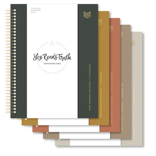 CSB She Reads Truth Spiral-Bound Notetaking Bible, Five-Volume Set, Hardcover