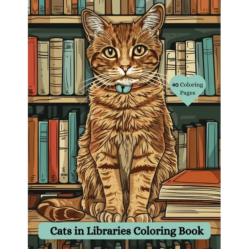 Cats in Libraries Coloring Book