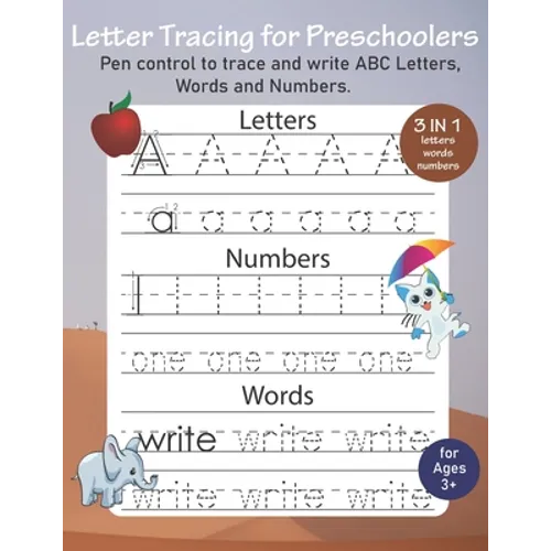 Letter Tracing for Preschoolers: Pen control to trace and write letters, words and numbers