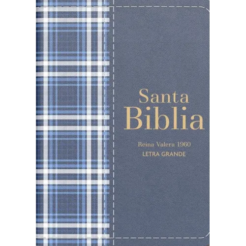 Biblia Rvr 1960 Compacta Símil Piel Cuadros Azul Marino Oscuro (Bible Rvr 1960 Compact Size Leatherlike Navy Blue Checked Pattern (Spanish Edition)