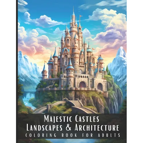Majestic Castles Landscapes & Architecture Coloring Book for Adults: Beautiful Nature Landscapes Sceneries and Foreign Buildings Coloring Book for Adu