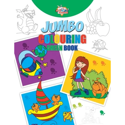 Jumbo Colouring Green Book for 4 to 8 years old Kids Best Gift to Children for Drawing, Coloring and Painting