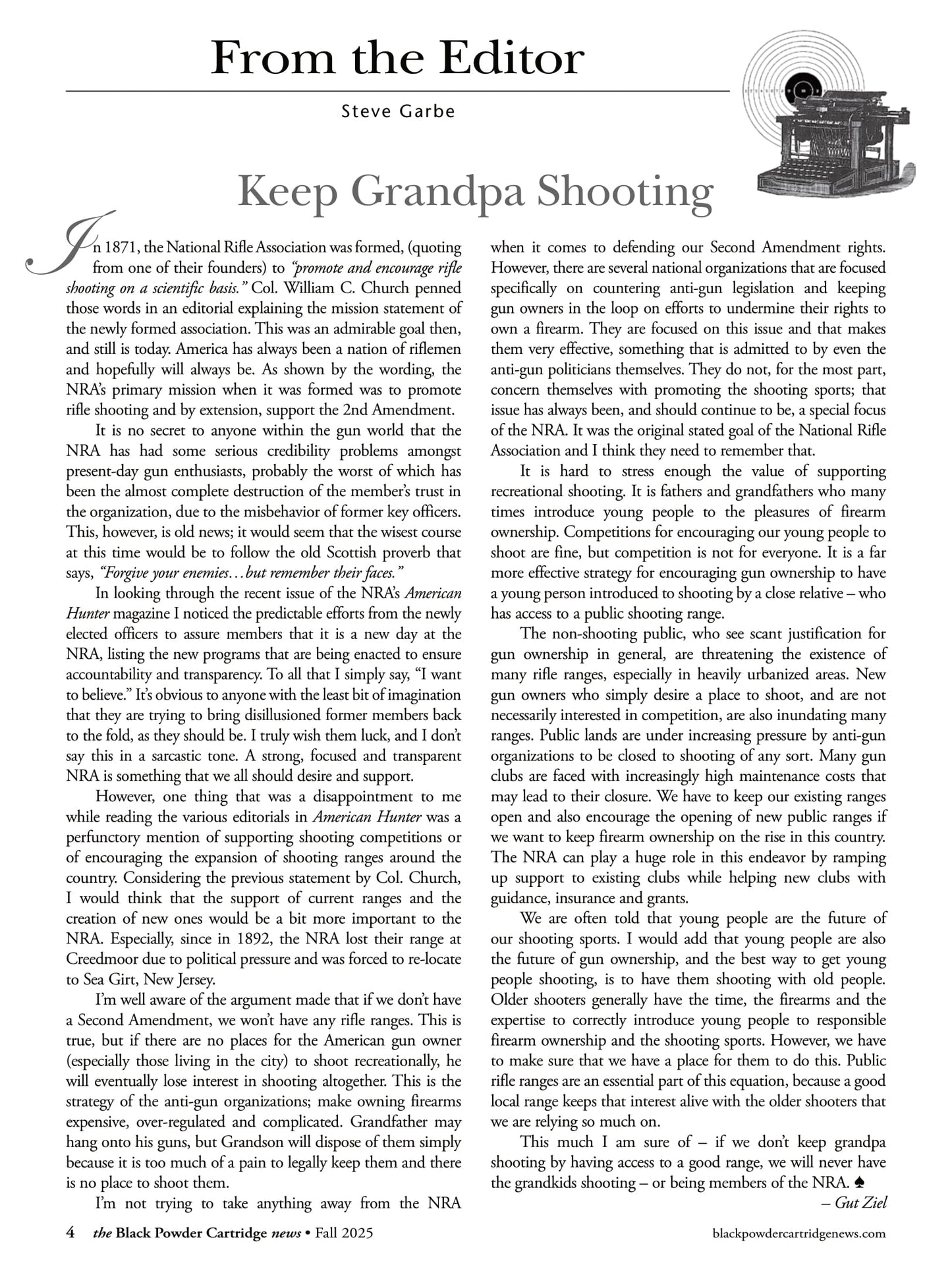 Black Powder Cartridge News - Fall 2025: Matthew Quigley Buffalo Rifle Match, Graph Your Sight Settings, Professor Charles E. Dwight’s Legacy, Maynard Centerfire Refile Reviews & More!