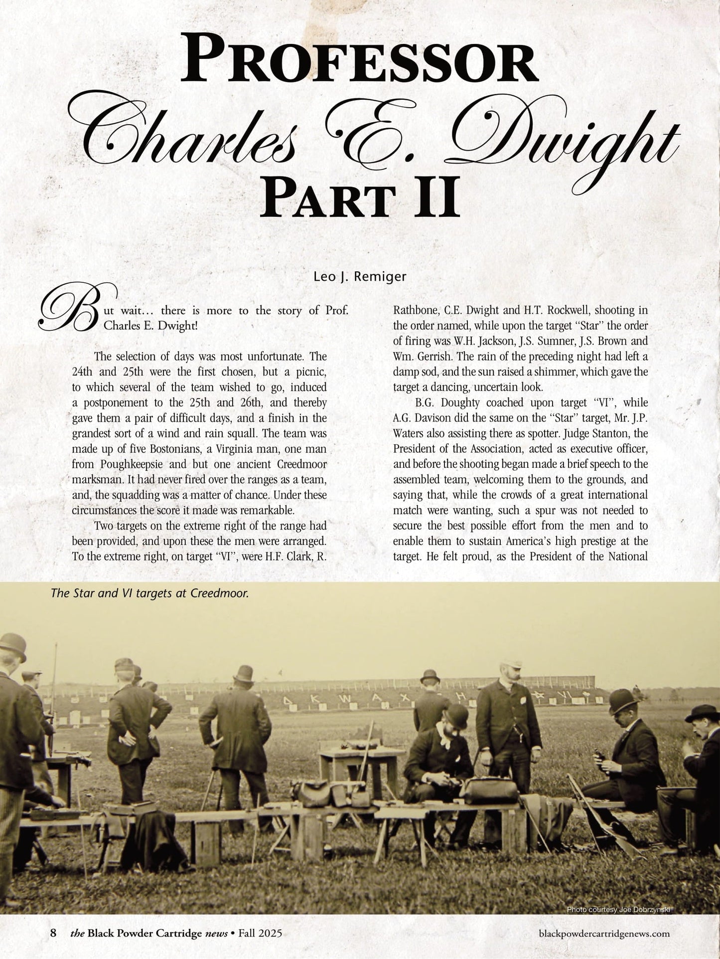 Black Powder Cartridge News - Fall 2025: Matthew Quigley Buffalo Rifle Match, Graph Your Sight Settings, Professor Charles E. Dwight’s Legacy, Maynard Centerfire Refile Reviews & More!
