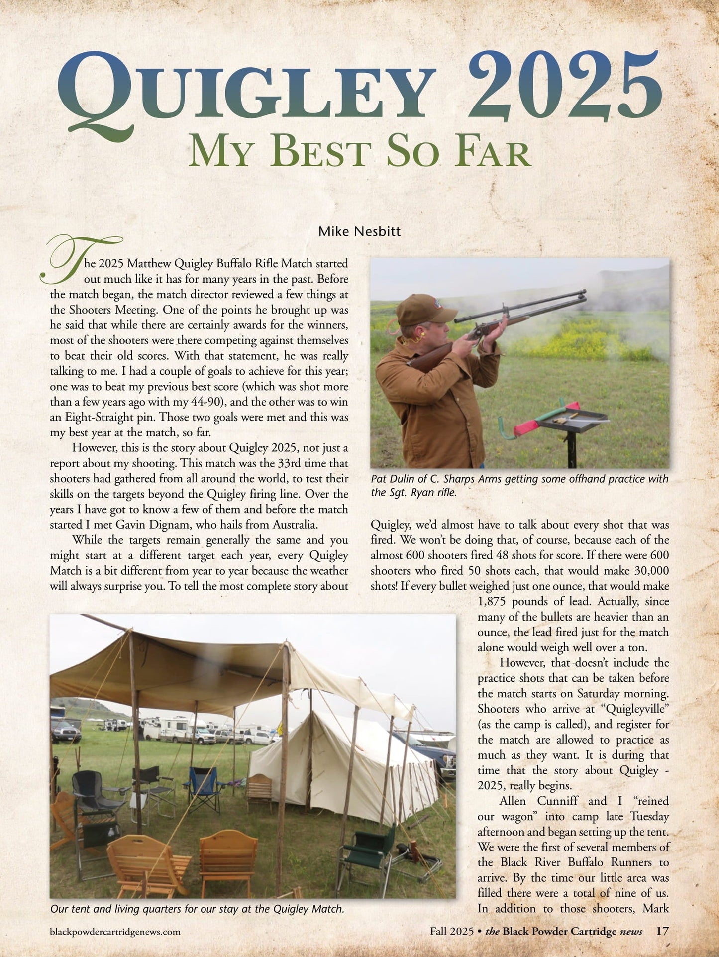 Black Powder Cartridge News - Fall 2025: Matthew Quigley Buffalo Rifle Match, Graph Your Sight Settings, Professor Charles E. Dwight’s Legacy, Maynard Centerfire Refile Reviews & More!