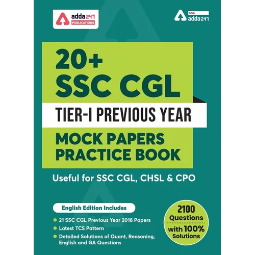 20+ SSC CGL Tier-I Previous Year Mock Papers Practice Book English Medium
