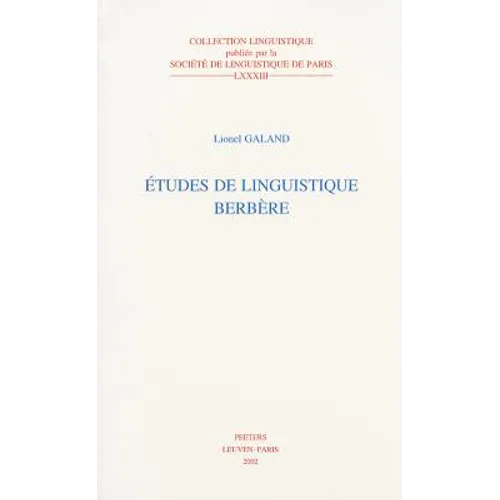 Etudes de Linguistique Berbere
