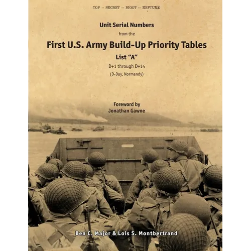 Unit Serial Numbers from the "First U.S. Army Build-Up Priority Tables, List A, D+1 through D+14" D-Day (Normandy) - Top Secret - BIGOT NEPTUNE