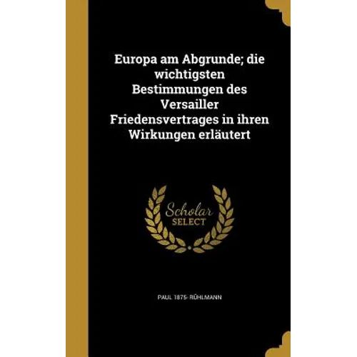 Europa am Abgrunde; die wichtigsten Bestimmungen des Versailler Friedensvertrages in ihren Wirkungen erläutert