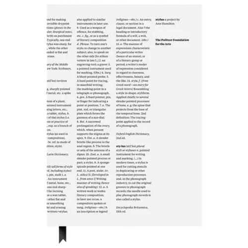 Ann Hamilton: Stylus