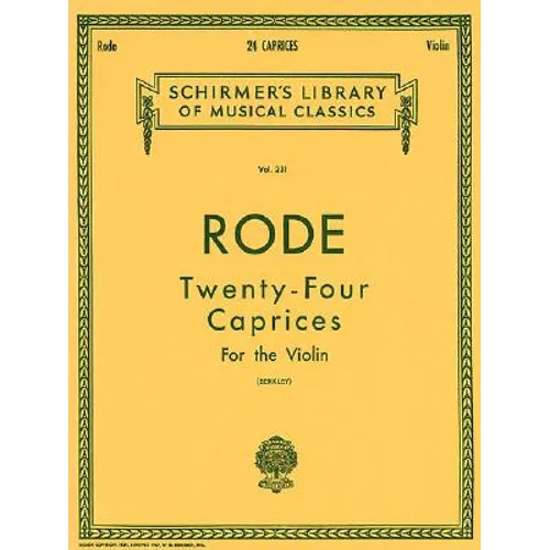 24 Caprices: Schirmer Library of Classics Volume 231 Violin and Piano