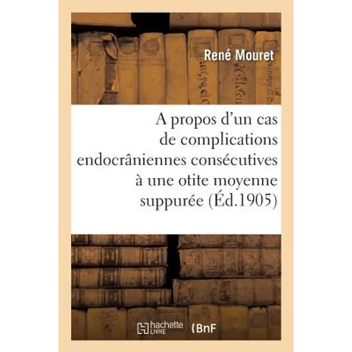 A Propos d'Un Cas de Complications Endocrâniennes Consécutives À Une Otite Moyenne Suppurée